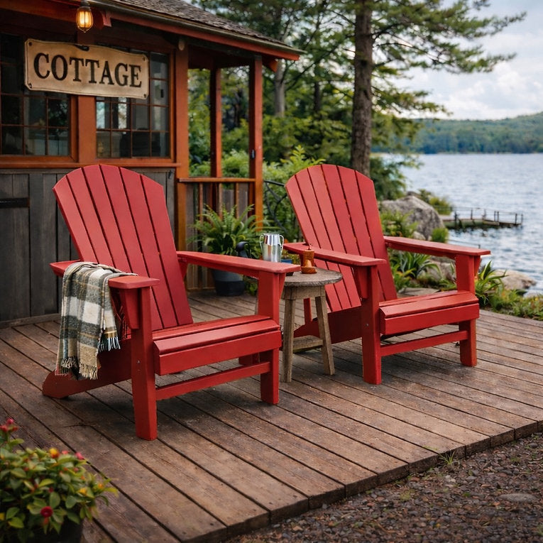 Adirondack Resin Wood Chair - Red