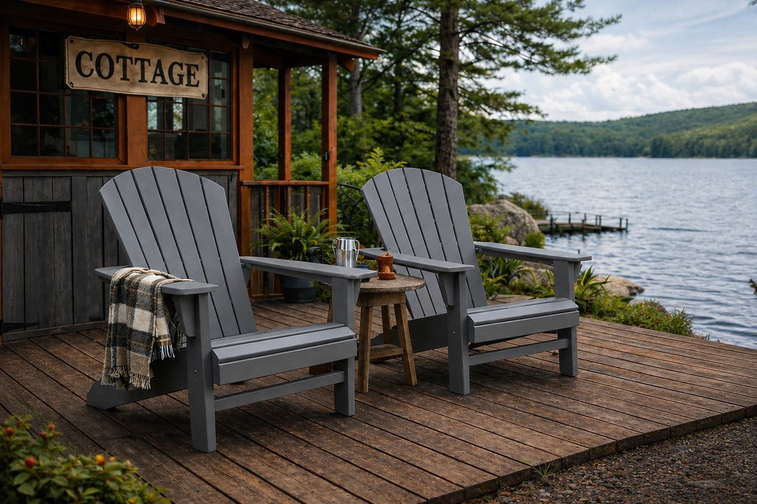 Adirondack Resin Wood Chair - Grey