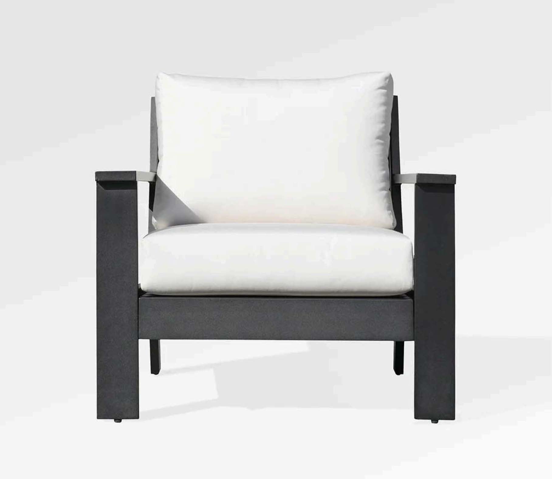 Magnolia Black Aluminum Club Chair with Sunbrella Cushions